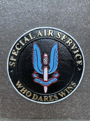 Special Air Service Who Dares Wins Cast Iron Sign