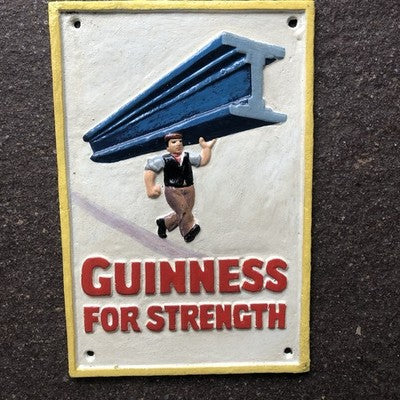 Guinness For Strength Girder Man Cast Iron Sign