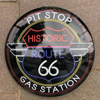 Route 66 Gas 40 Cms Domed Metal Sign