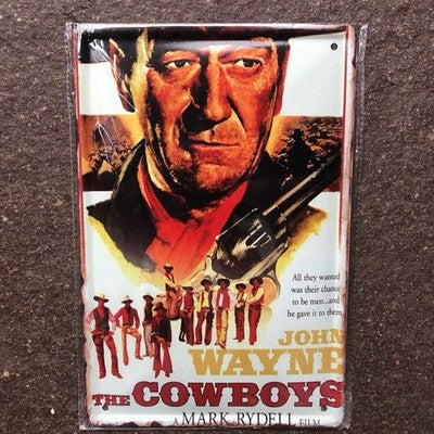 John Wayne The Cowboys Metal Sign