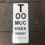Opticians Humorous Enamel Test Card