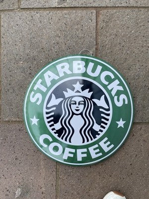 Starbucks 40 Cms Domed Metal Sign