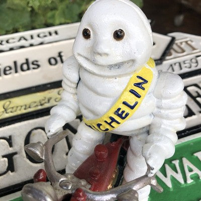 Michelin Man On Motor Bike Cast Iron
