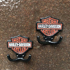 Harley- Davidson Motor Cycles Pair Of Cast Iron Hooks