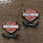 Harley- Davidson Motor Cycles Pair Of Cast Iron Hooks