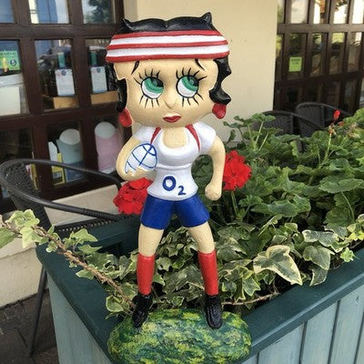 Betty Boop Rugby Player Cast Iron Doorstop