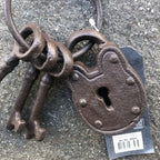 Keys With Padlock Cast Iron On Ring