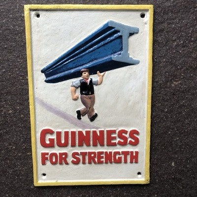 Guinness For Strength Girder Man Cast Iron Sign