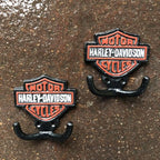 Harley- Davidson Motor Cycles Pair Of Cast Iron Hooks