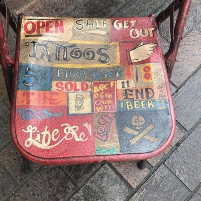 Folding Metal Chair Fun Fair Theme Hand painted