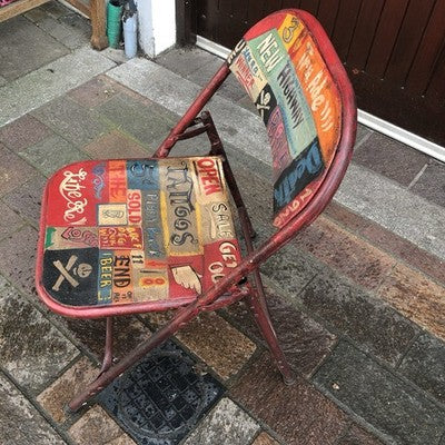 Folding Metal Chair Fun Fair Theme Hand painted