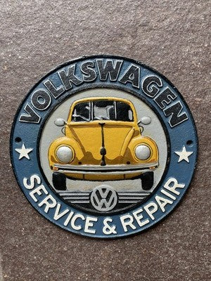 Volkswagen Service And Repair Cast Iron Sign
