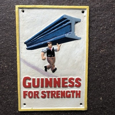 Guinness For Strength Girder Man Cast Iron Sign