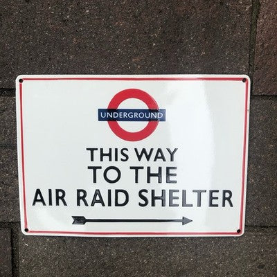 This Way To The Air Raid Shelter Enamel Sign