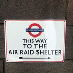 This Way To The Air Raid Shelter Enamel Sign