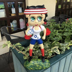 Betty Boop Rugby Player Cast Iron Doorstop