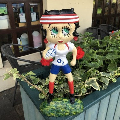 Betty Boop Rugby Player Cast Iron Doorstop