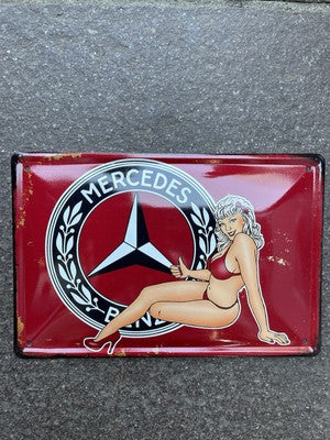 Mercedes Metal Sign