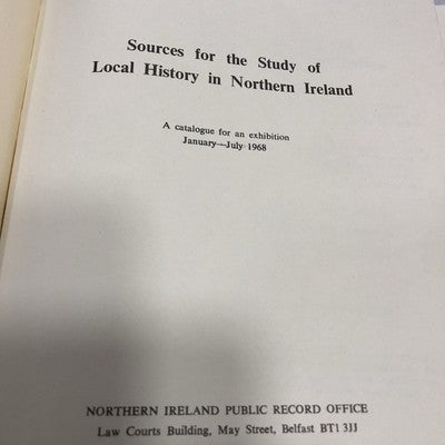 Sources For The Study Of Local History In Northern Ireland
