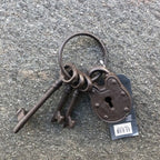 Keys With Padlock Cast Iron On Ring