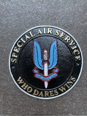 Special Air Service Who Dares Wins Cast Iron Sign
