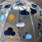 Ladies Weather Umbrella Walking Length Clear Dome