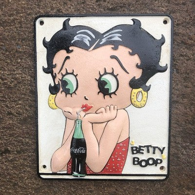 Betty Boop Coca Cola Cast Iron Sign