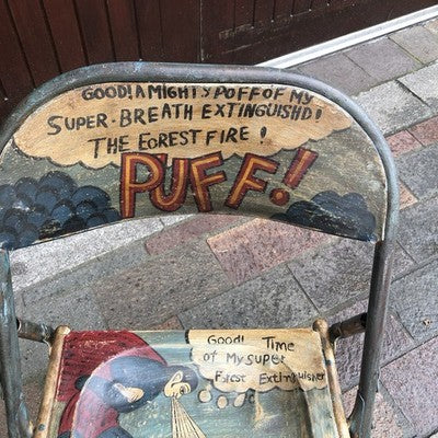 Folding Metal Chair Puff Theme Hand Painted