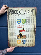 Price Of A Pint Heavy Gauge Metal Sign