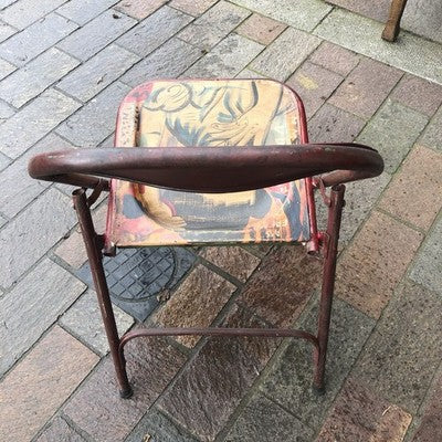 Folding Metal Chair 60s Vibes Road Trip Theme Hand painted
