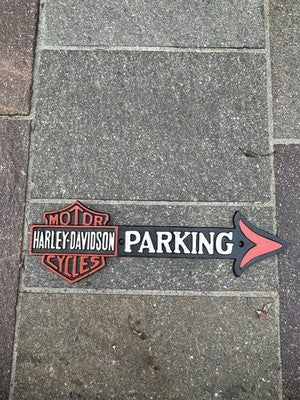 Harley Davidson Parking Cast Iron Sign