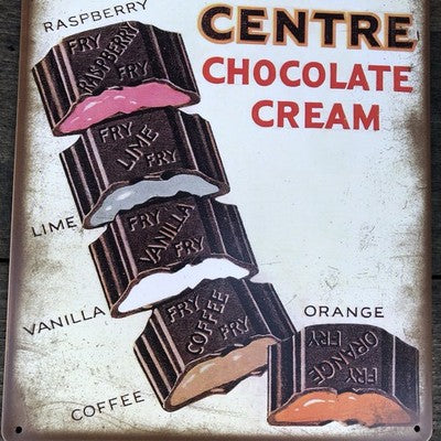 Fryâs 5 Centre Chocolate Cream Metal Sign