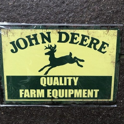 John Deere Quality Farm Equipment Metal Sign