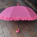Umbrella Flamingo With Ruffles Free Standing Full Length