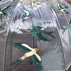 Ladies Swallows Umbrella Walking Length Clear Dome