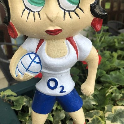 Betty Boop Rugby Player Cast Iron Doorstop