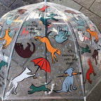 Ladies Raining Cats And Dogs Walking Length Clear Dome