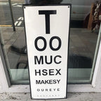 Opticians Humorous Enamel Test Card
