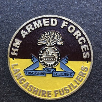 HM Armed Forces Lancashire Fusiliers Cast Iron Sign