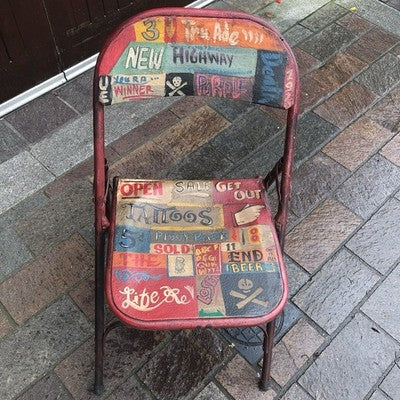 Folding Metal Chair Fun Fair Theme Hand painted