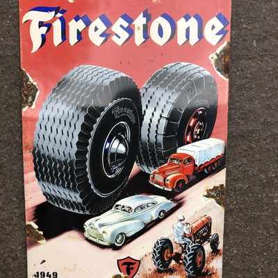 Firestone Enamel Sign