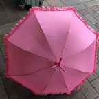 Umbrella Flamingo With Ruffles Free Standing Full Length