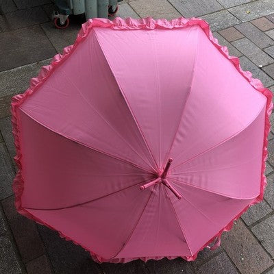 Umbrella Flamingo With Ruffles Free Standing Full Length