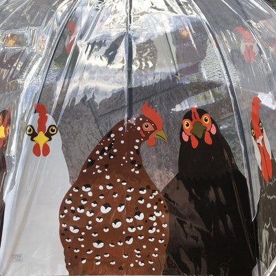 Ladies Hen Umbrella Walking Length Clear  Dome
