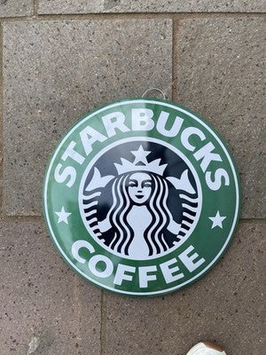 Starbucks 40 Cms Domed Metal Sign