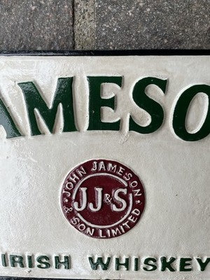 Jameson Irish Whiskey Cast Iron Sign