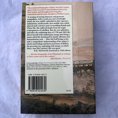The Life And Times Of Mary Ann McCracken By Mary McNeill