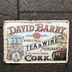 David Barry Tea& Wine Merchant Metal Sign