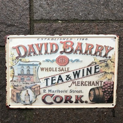 David Barry Tea& Wine Merchant Metal Sign