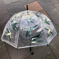 Ladies Swallows Umbrella Walking Length Clear Dome